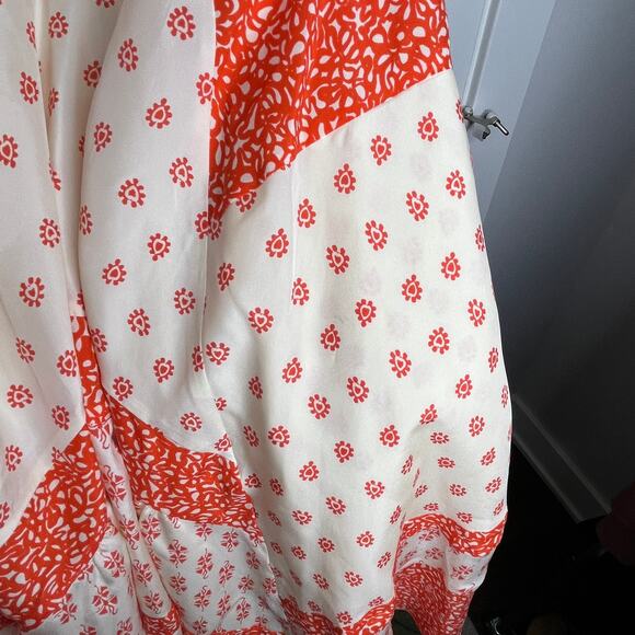 Rebecca Taylor Block Print Mix Silk Dress Size 6 Flawed - Picture 5 of 12